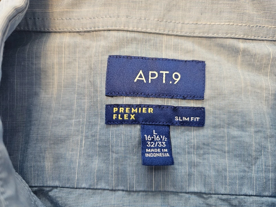 Apt 9 Men's Light Blue Long Sleeve Dress Shirt Size L 16.5 32/33 - Image 4 of 4