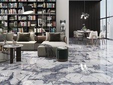 Shattered Marble Look Blue/ Grey Polished Porcelain Tiles 59x59 40SQM CLEARANCE