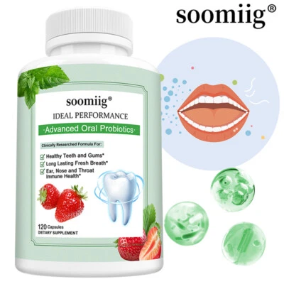 SOOMIIG Orale probiotische Ergänzung 120 Wiederherstellung gesunder Zähne Zahnfleisch