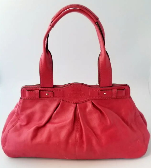 バッグ Coach Red Pony Hair Leather Shoulder Bag Coach Pony Express | eBay