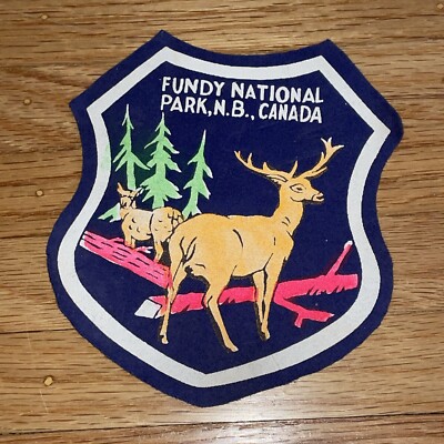 Fundy National Park New Brunswick Canada Vintage Felt Patch - Approx 5 3/4  Tall