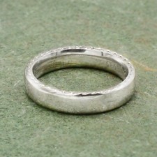 Sterling Silver 935 5 mm Thick/Wide Heavy Textured Edge Band/Ring Size 10