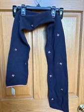 Lands End Navy W Roses Child Scarf NWT