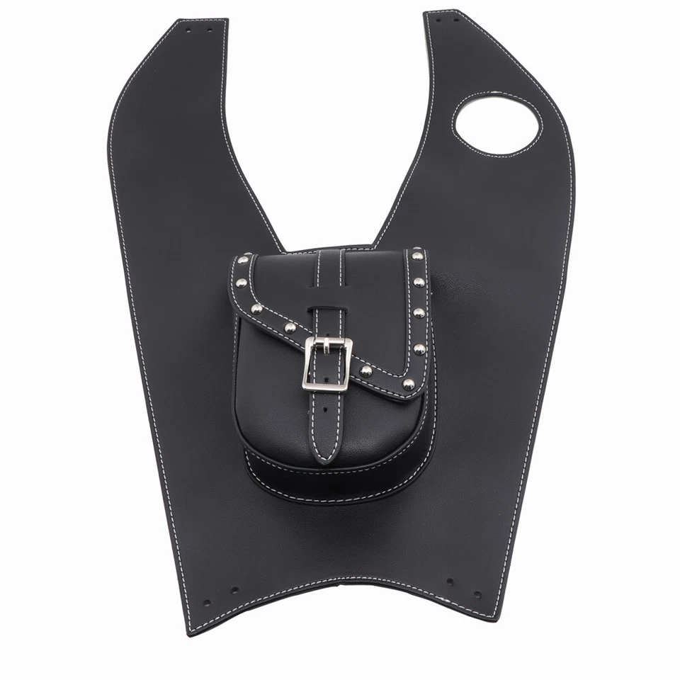 Tapa de tanque de cuero PU negro cubierta de panel bolsa de almohadilla para Suzuki Intruder Volusia VL800 Foto 4 de 4