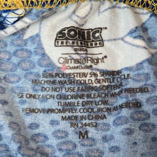 Sonic The Hedgehog Pajama PJ Set Youth Boys Medium Blue Long Performance Stretch - Picture 9 of 14