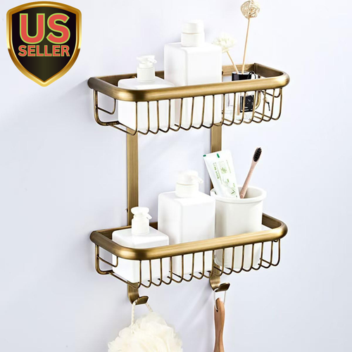 Shower Caddy Wall Mounted Shower Shelf Bathroom Shower Organizer European Lar... - Picture 6 of 8