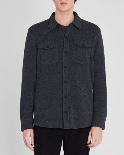 New Club Monaco 100% Cashmere Sweater Shirt Charcoal Size Extra Small $398 NWT - Picture 2 of 5