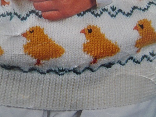 Knitting Pattern Women Ladies Jumper Easter Chicks Design DK 30-40" Vintage - Picture 4 of 5