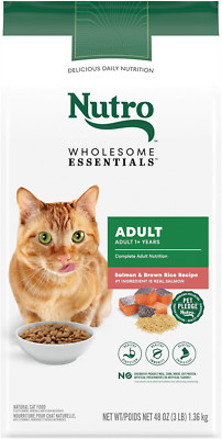 NUTRO WHOLESOME ESSENTIALS Adult Natural Dry Cat Food Salmon & Brown Rice. 3 lb