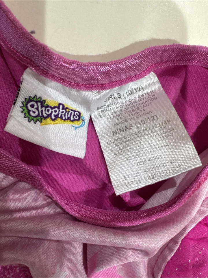 Shopkins Girl’s Size 10-12 Sleeveless Pink Polyester Nightgown Sleepwear - Image 3 of 3