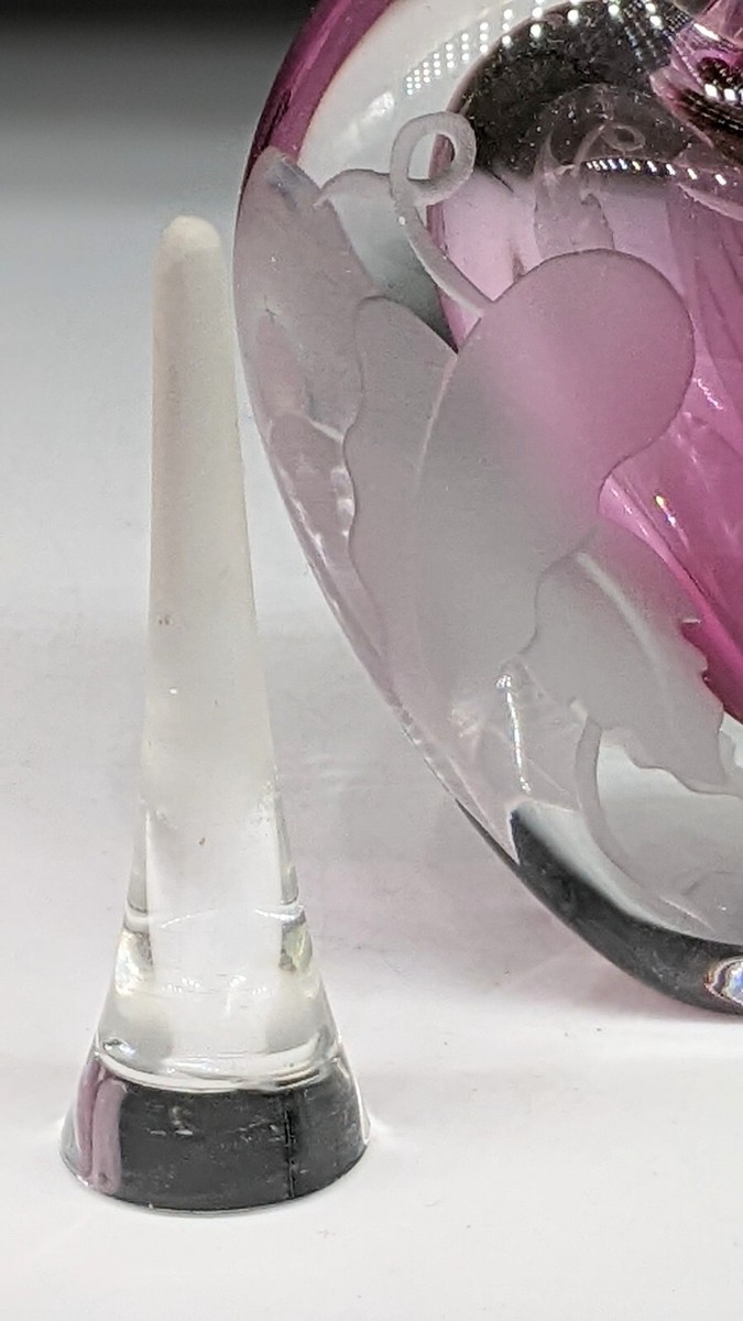 Etched Parrot Heart shape Perfume Bottle Phyllis Polito Zellique