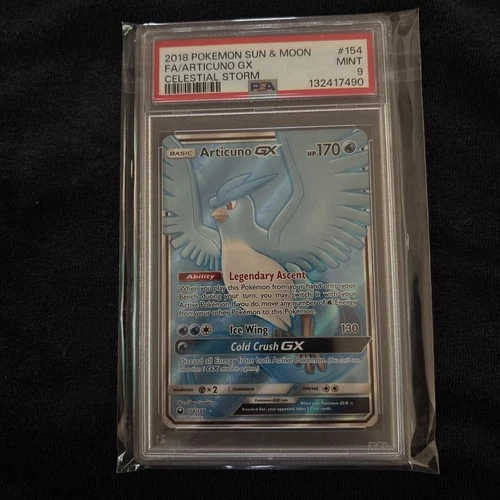 Pokémon Card PSA 9 Articuno GX Celestial Storm 2018 Full Art S&M 154/168