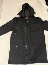 Helveticca Jackson Parka manteau homme noir S, longue, à capuche, doublée