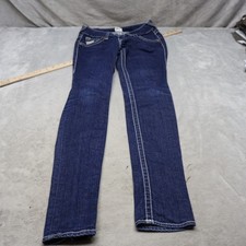 True Religion Jeans Womens 26x35 Dark Wash Low Rise Skinny USA Made Y2K VTG