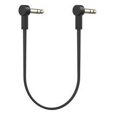 1/4 Stereo TRS Flat Patch Cables - 12 Ultra-Thin, Right Angle, Low Profile, G...