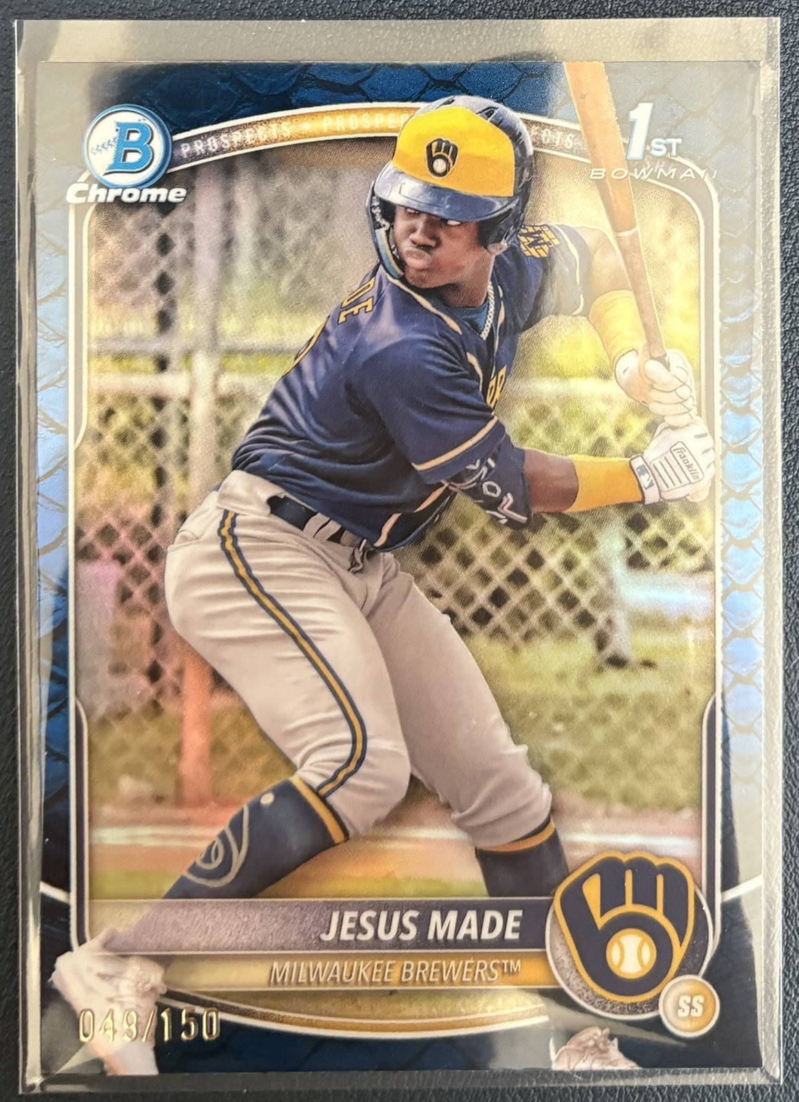 2025 Bowman Chrome 1st Jesus Made Blue Reptilian Refactor /150 #BCP-50