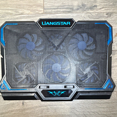 LIANGSTAR A12 Laptop Cooling Pad 6-Fan USB-Powered Anti-Slip Black/Blue