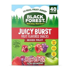 Black Forest Fruit Snacks Juicy Bursts, Mixed Fruit, 0.8 Ounce (40 Count)
