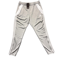 Adidas Pants Mens Large Gray AEROREADY 3-Stripes Track Joggers Zip Hem IV7274