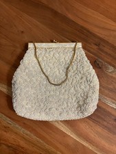 Rare, Stunning Vintage La Regale Beaded Purse, Cream Ivory