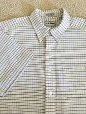 Vintage LL Bean Men  s Plaid Button Down Single Needle Tailor Shirt Size 16 1/2