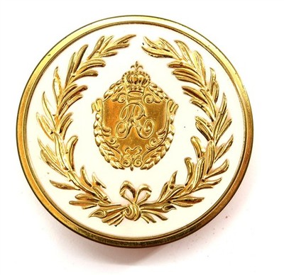 Vintage REVELON Ladies Powder Compact Round 2.5'' Wide Love-Pat CREAMY IVROY used