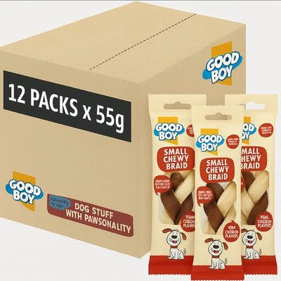 GOODBOY Good Boy Small Chewy Braids Dog Treats – Chicken Flavour – 12 x 55g Case
