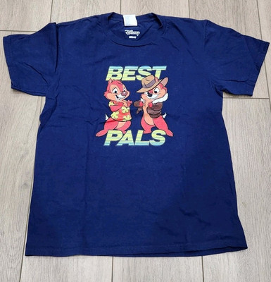 Disney Chip 'N Dale Youth Large (11/12) Graphic Tshirt Navy Blue