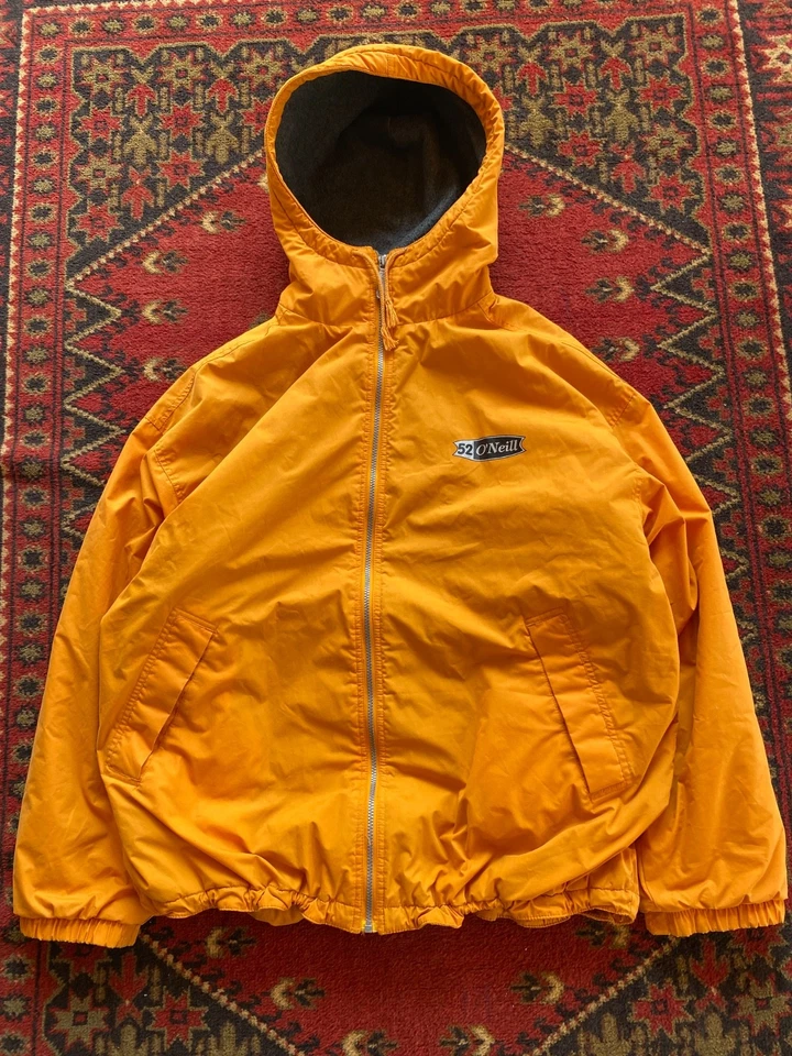 Oneill 52 Big Logo Y2K Orange Hip Hope Puffer Jacket XL size - Image 2 of 4