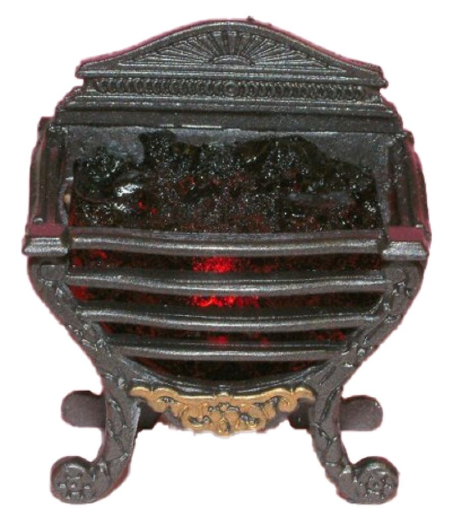 Dolls House Georgian Glowing Coal Fire LightUp Miniature Fireplace Accessory 12V