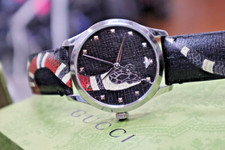 GUCCI G-Timeless Snake Bee 126.4 YA1264007A Black Quartz Watch Kingsnake