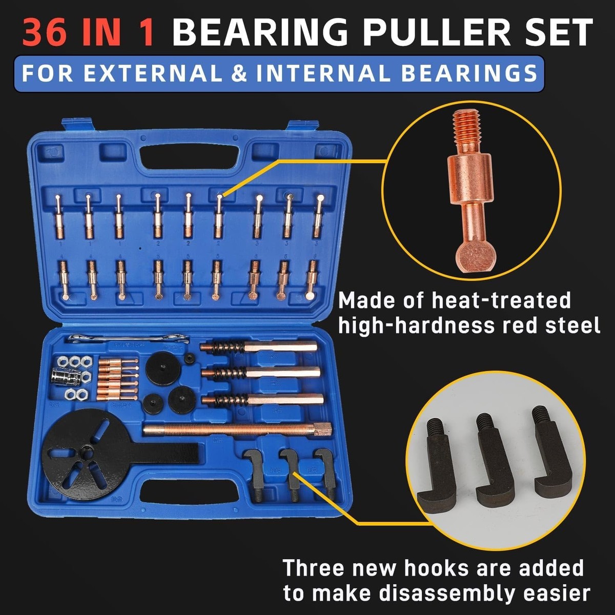 36 In1 Bearing Puller Separator Kit, Inner Bearing Puller Set, Blind Hole Bearing Puller Bearing Removal Tool With Spanner And Socket For Repair Motorbikes Car And Other Machinery., Bearing Pullers - Canada