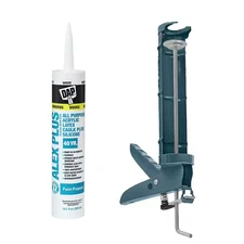 Alex plus 10.1 Oz. White Acrylic Caulk plus Silicone and Anvil Caulk Gun