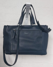 Radley Genuine Leather Navy Handbag Shoulder Crossbody Bag Size 33x24x11 cm