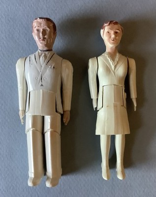 RARE VINTAGE RENWAL DOLLHOUSE DOLLS - DOCTOR #44 & NURSE #43  (no cap)   Lot A