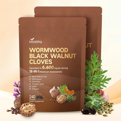 18-in-1 Black Walnut Wormwood Cleanse 160-Day Digestive Health 2 Bags