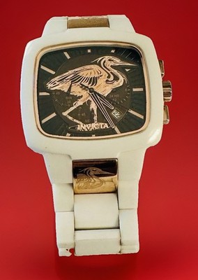 Invicta Artist Collection 5895 Heron Chronograph White Corian Ceramic Style 42mm
