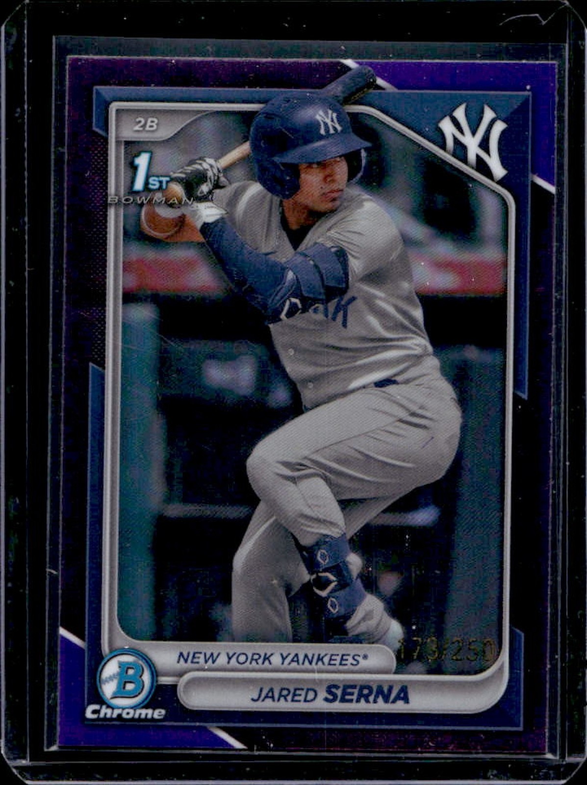 2024 Bowman Jared Serna Chrome Purple Refractor 1st Prospect #/250 Yankees
