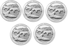 USA 5 pcs х 25 Cents 2017 - D aUNC 36th Park, Effigy Mounds National Park, Iowa