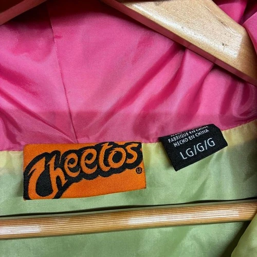 Cheetos 1/4 zip windbreaker jacket Size L mesh lined with hood adult size large image 4