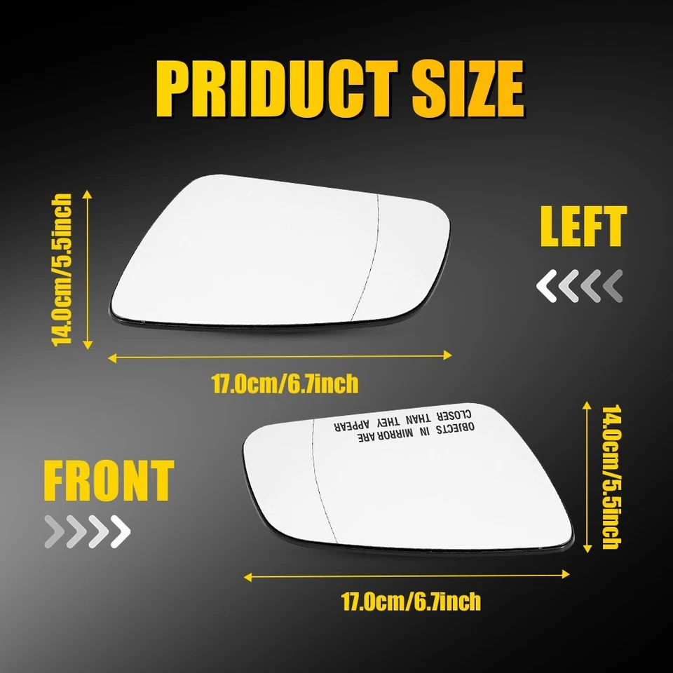 Vidro espelhado transparente dianteiro esquerdo direito 2-20X aquecido para 10-2011 Mercedes Benz C250 - Imagem 3 de 4