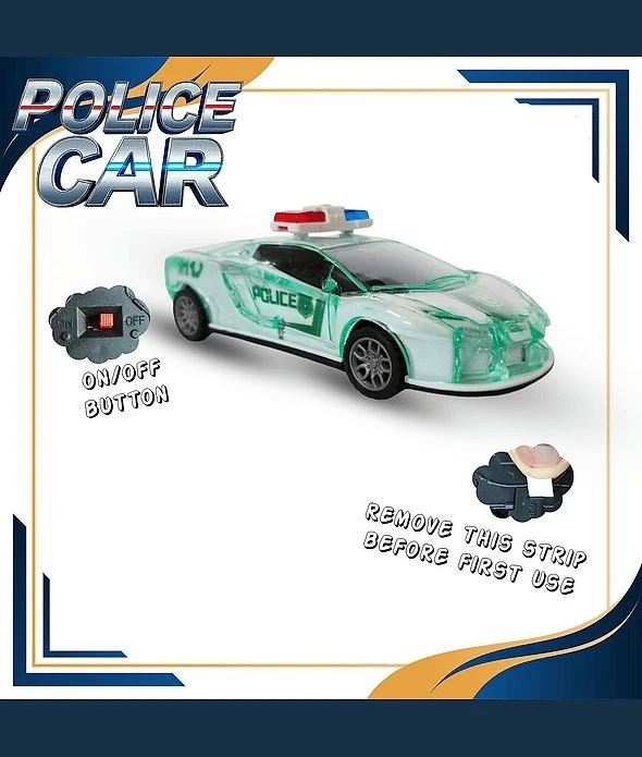 Coche de Policía con Luces, Alimentado Push & Go, Música y Sonido de Sirena Coche Juguete Foto 4 de 4