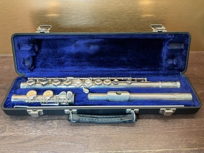 Massive Silber Armstrong Modell 90 Querflöte; geschlossenes Loch, versetzter G, C Fuß
