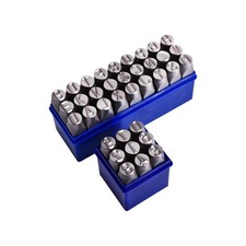 36 PCS 5/32 Inch 4mm Spring Steel Metal Punch Letter Number Stamp Press Kit
