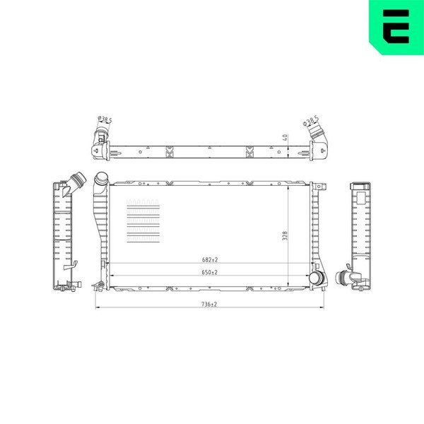 MotorküHler WasserküHler ERA 673462 FüR BMW 5Er E39 Touring 7Er E38 520 525 530-image