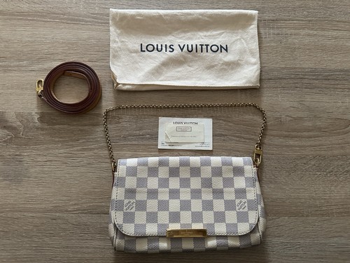 Authentic LOUIS VUITTON Damier Azur Favorite Handbag N41277 - z9753 W/ Dust Bag