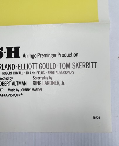 Póster original de la película MASH 1970 27x 40" M*A*S*H Sutherland Gould vintage 70/29 - Imagen 6 de 6