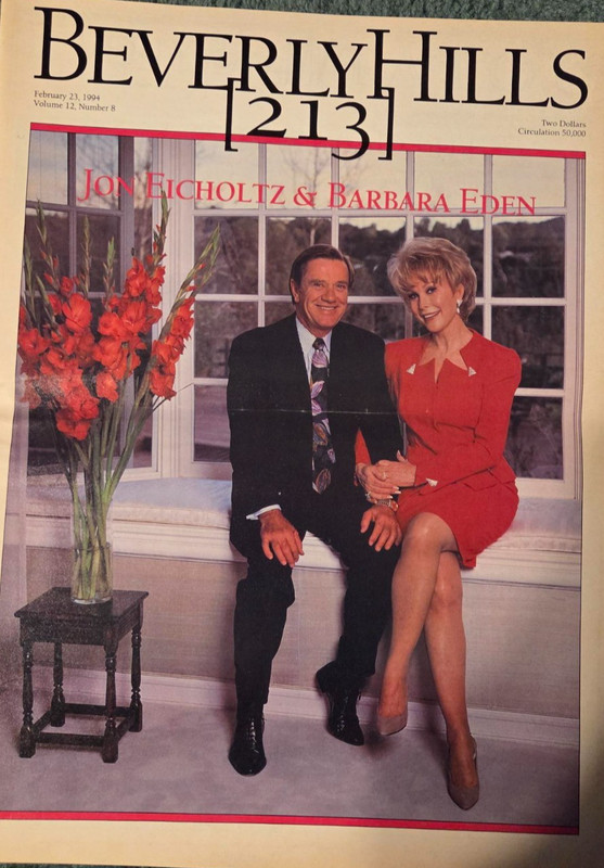 BEVERLY HILLS 213 FEB 23, 1994 MAGAZINE BARBARA EDEN JON EICHOLTZ COVER