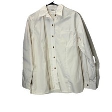 Fashion Seal Button Down Off White Uniform Group Women One Pocket Shirt Sz M