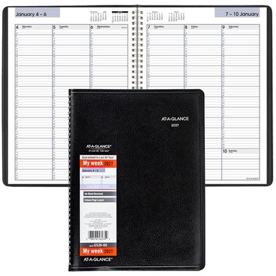 2027 At-A-Glance DayMinder G520-00 Weekly Appointment Book, 8 x 11'', Black Cover